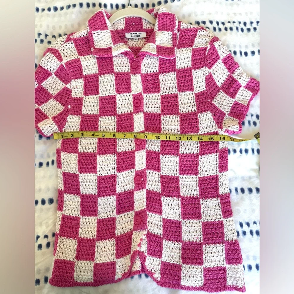 Frankie’s Bikinis Coco Crochet Button Up Shirt - Size XS